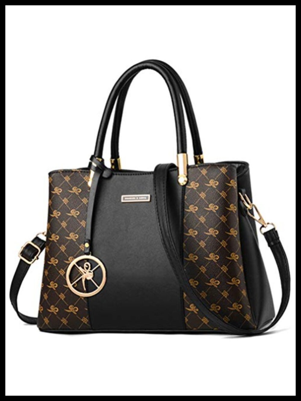 KURGOOL PU Leather Satchel Handbag Tote Crossbody Shoulder Bag
